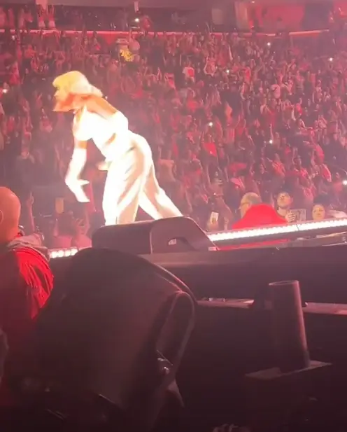 Nicki Minaj was performing in Detroit when she had to deal with an item being thrown onstage. (TikTok/@itsneshaaa)