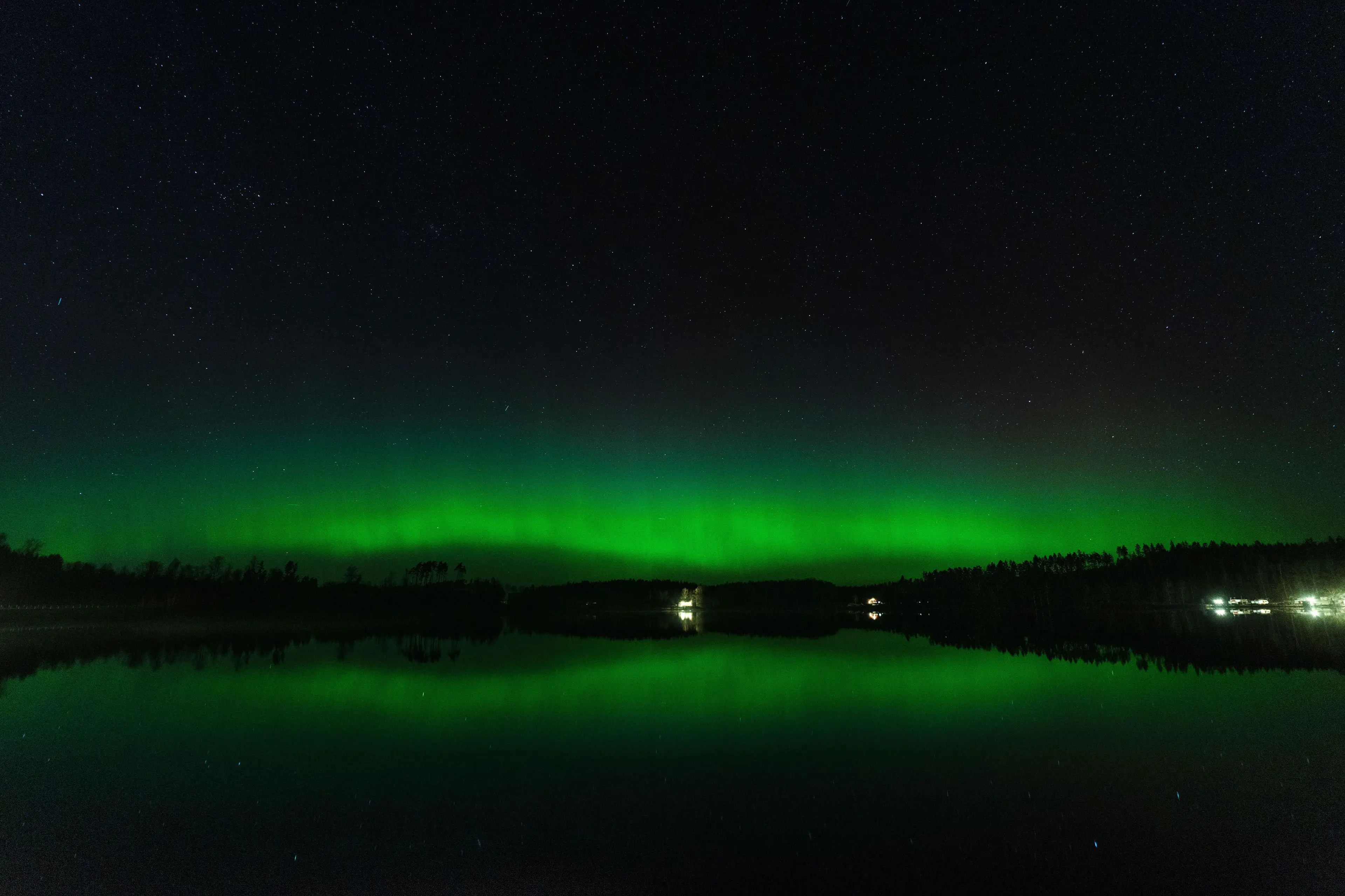 Areas without air pollution are the best place to see the Northern Lights.