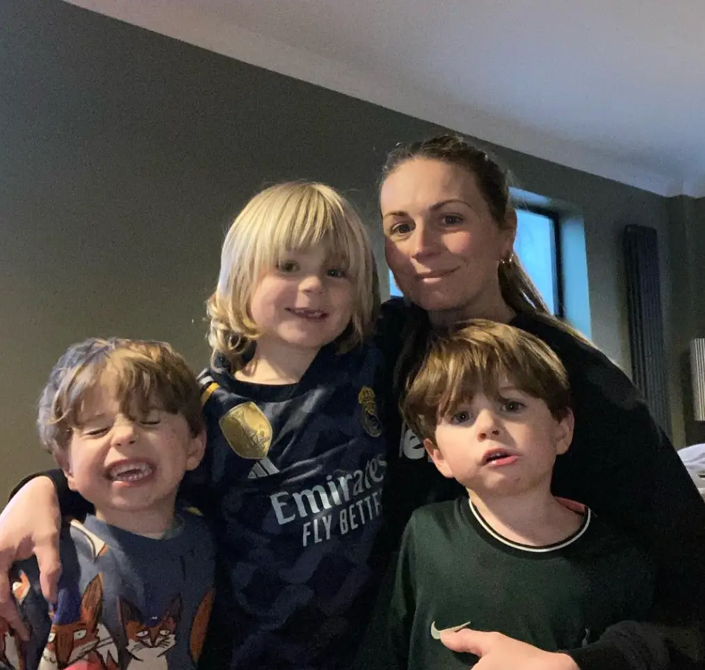 Jess with her and Jonnie's three sons. (