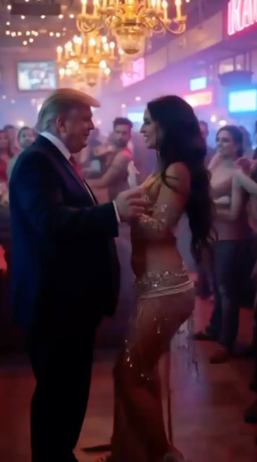 Another scene saw Trump dancing with a bellydancer (Instagram/@donaldtrump)