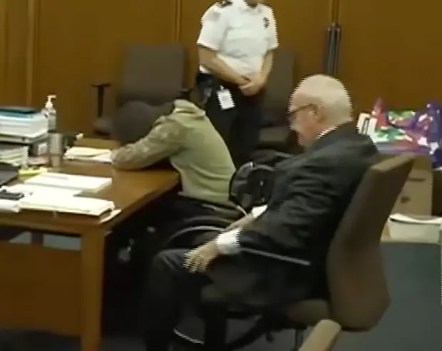 Lindsay Clancy broke down in tears, sobbing loudly during the evidence (Court TV)