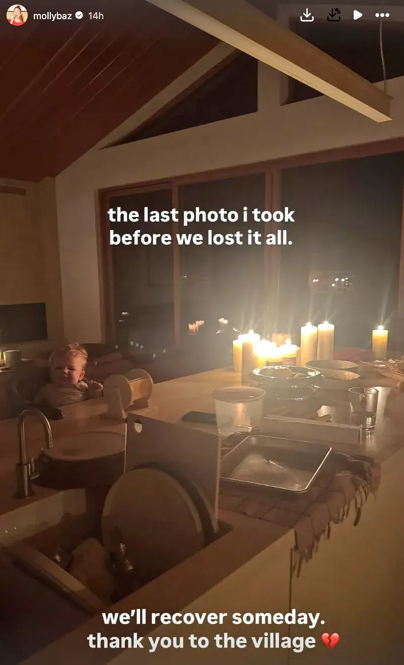 Molly Baz and Ben Willett are among those who have lost homes in the LA wildfires (Instagram/@mollybaz)