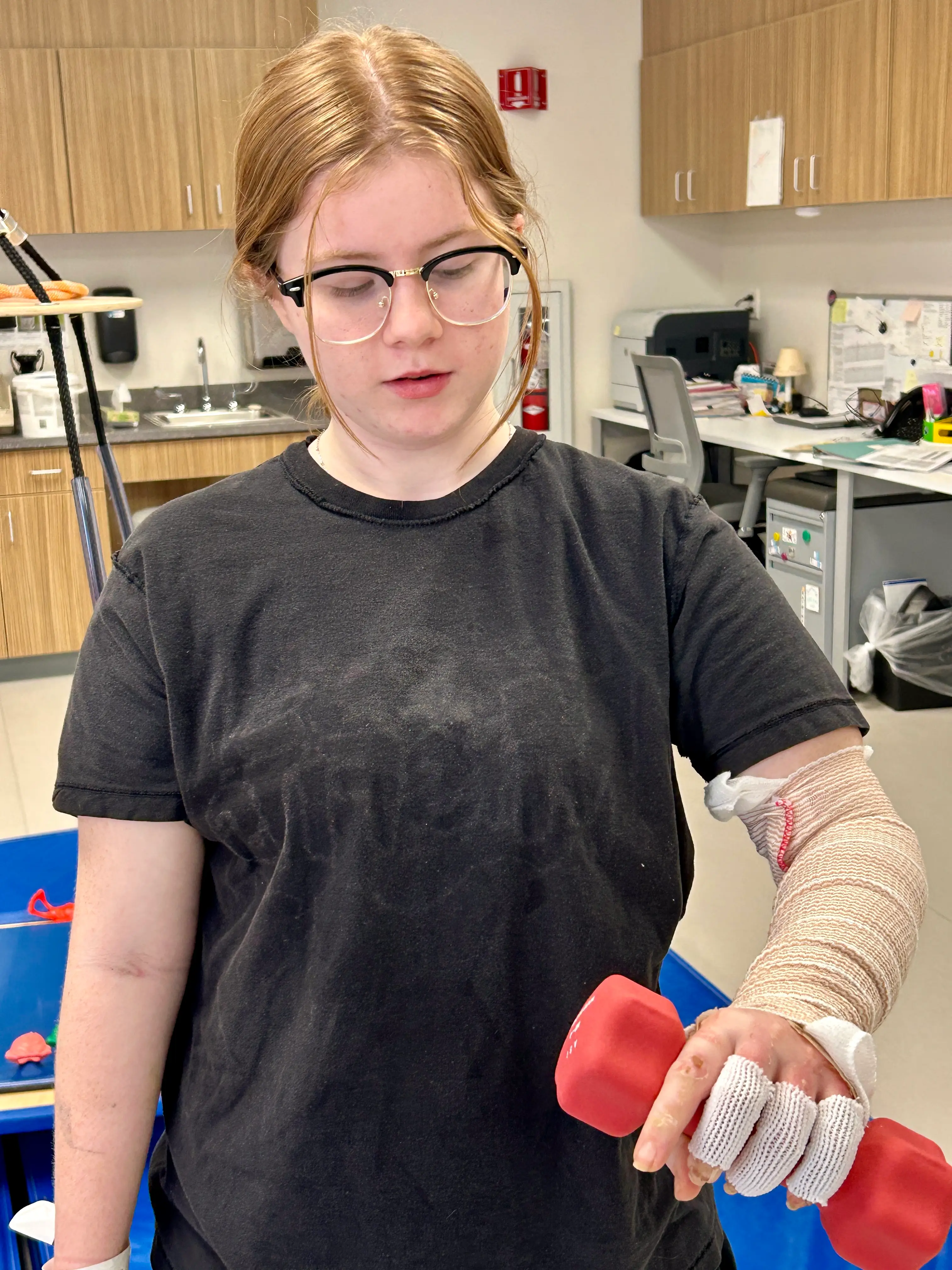 Kennedy was rushed to Shriners Children’s Hospital.