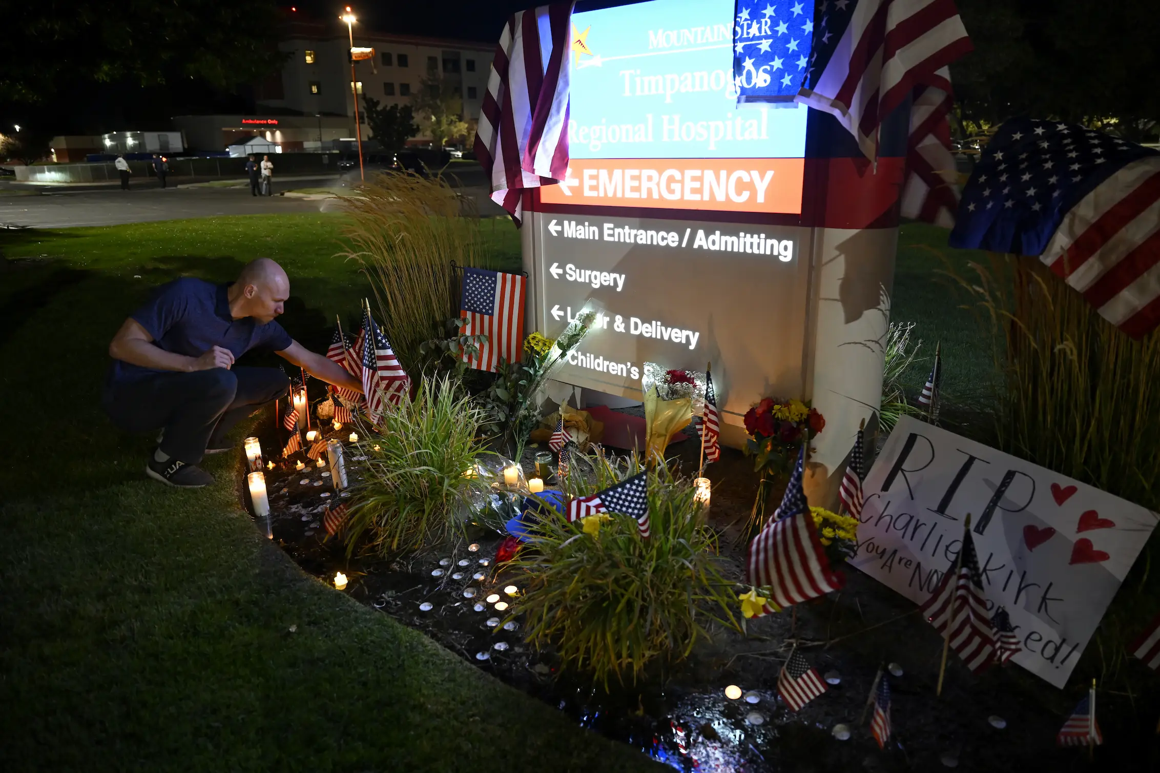Kirk died on his way to the hospital (Tayfun Coskun/Anadolu via Getty Images)