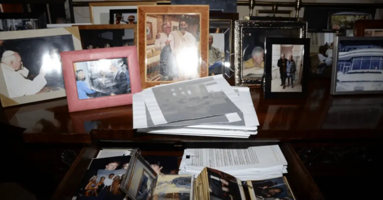 Donald Trump features in a photograph, placed on the left-hand-side of an open drawer (Justice Department)