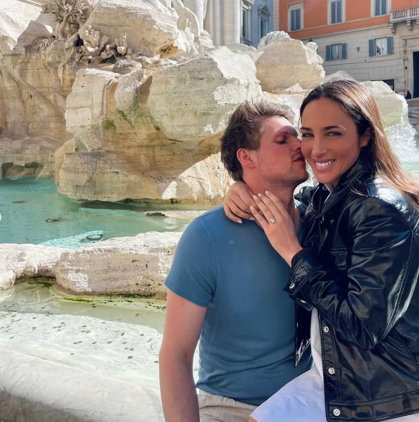 The couple got engaged last year.