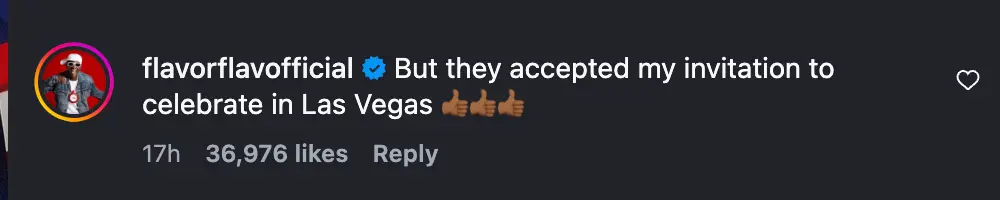 Flavor Flav claimed the team had taken him up on the offer (Instagram)