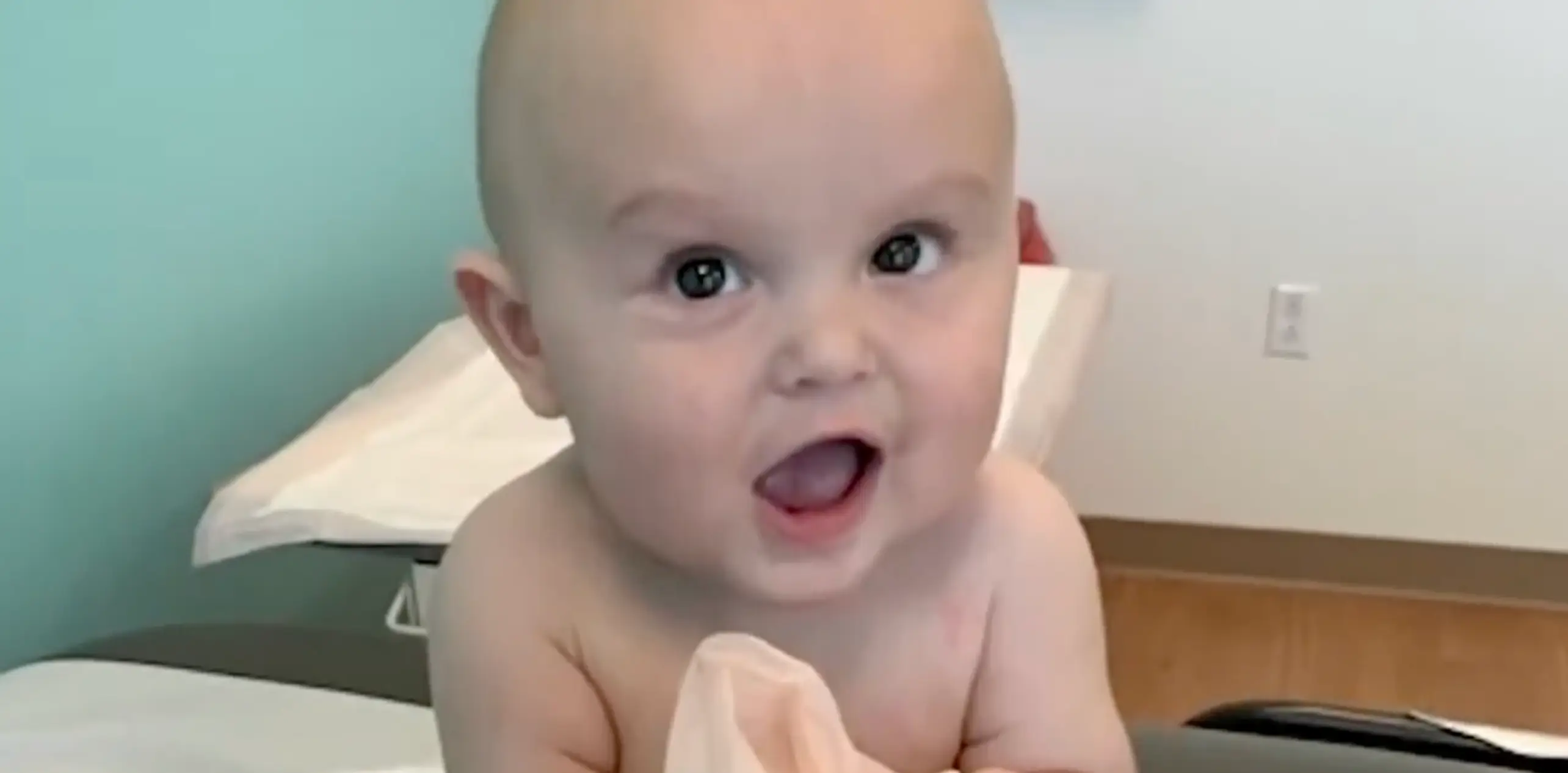 Jessica Farwell's six-month old son Brody was left with second-degree burns after a rice cooker fell off the kitchen counter (ABC)