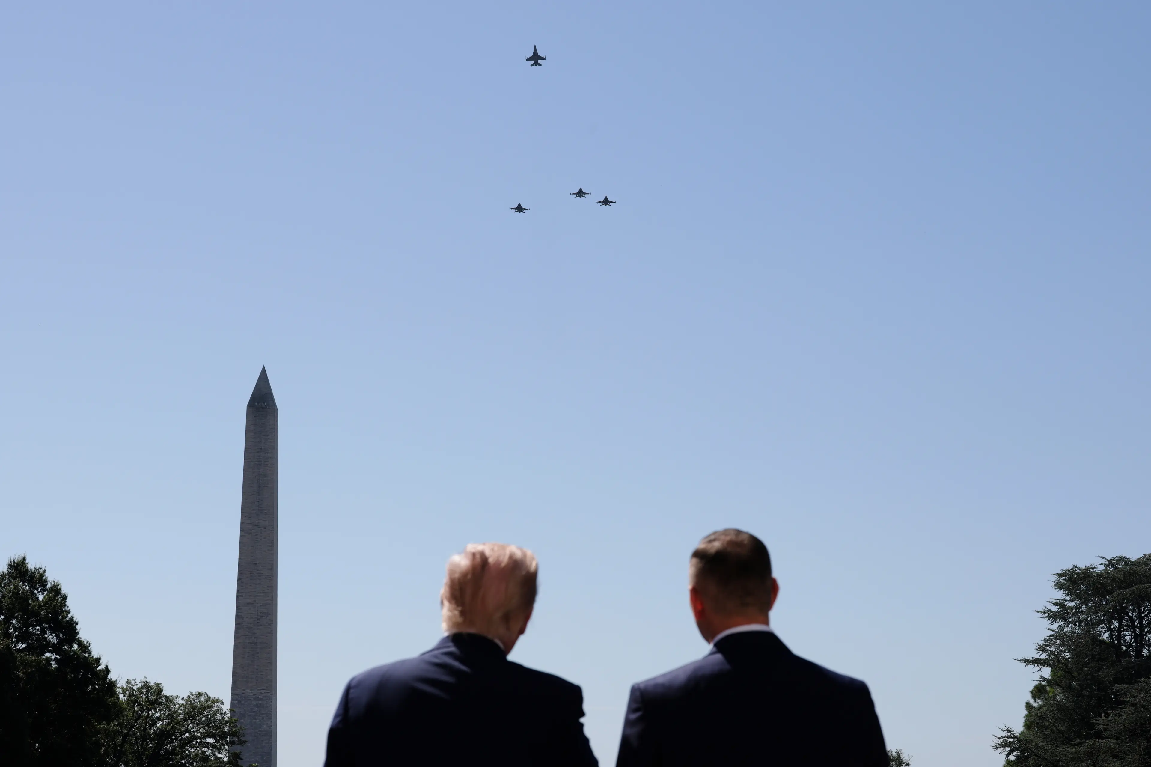 Trump had arranged a flyover (Alex Wong/Getty Images)
