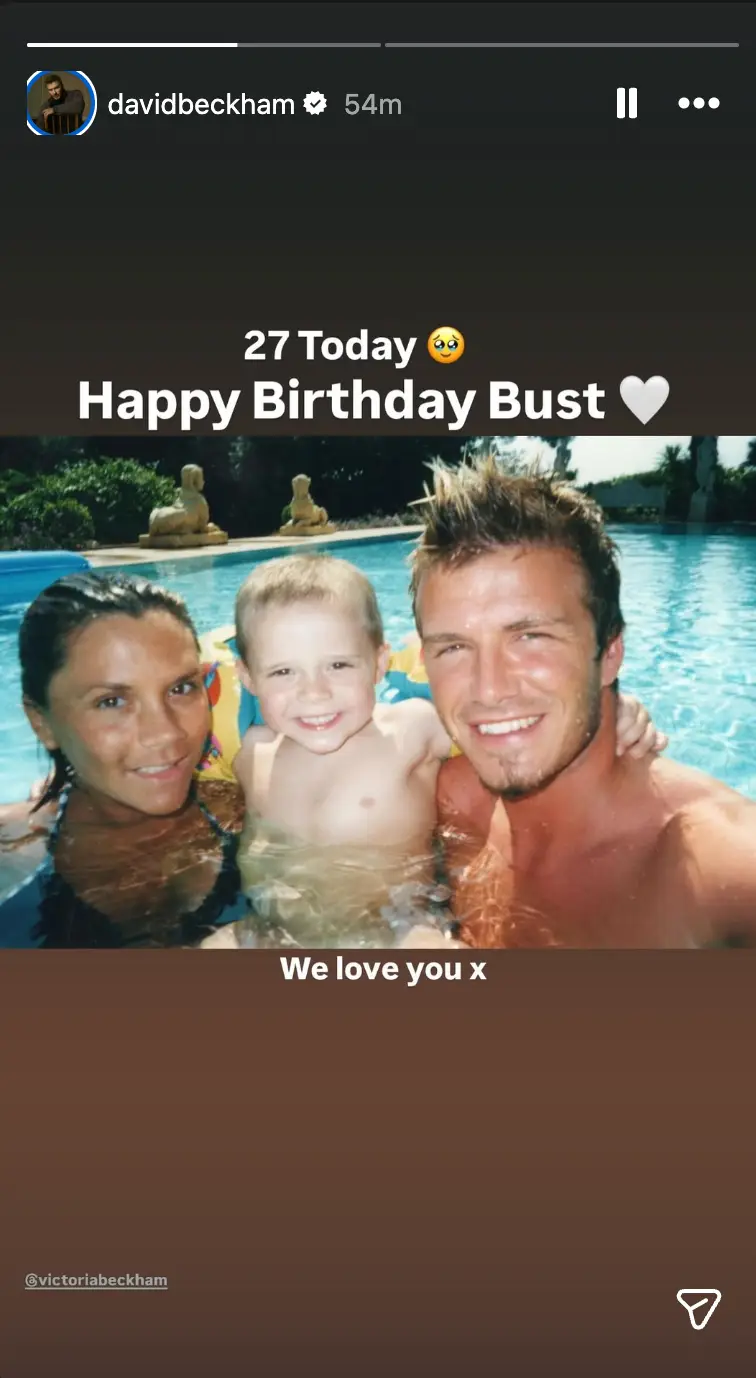 David Beckham shared a birthday post for Brooklyn earlier today (Instagram/@davidbeckham)
