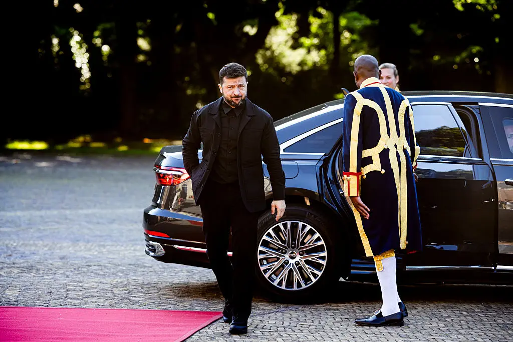 Ukrainian president, Volodymyr Zelenskyy, attended the NATO Summit’s royal dinner yesterday (24 June (Patrick van Katwijk / Contributor / Getty Images)