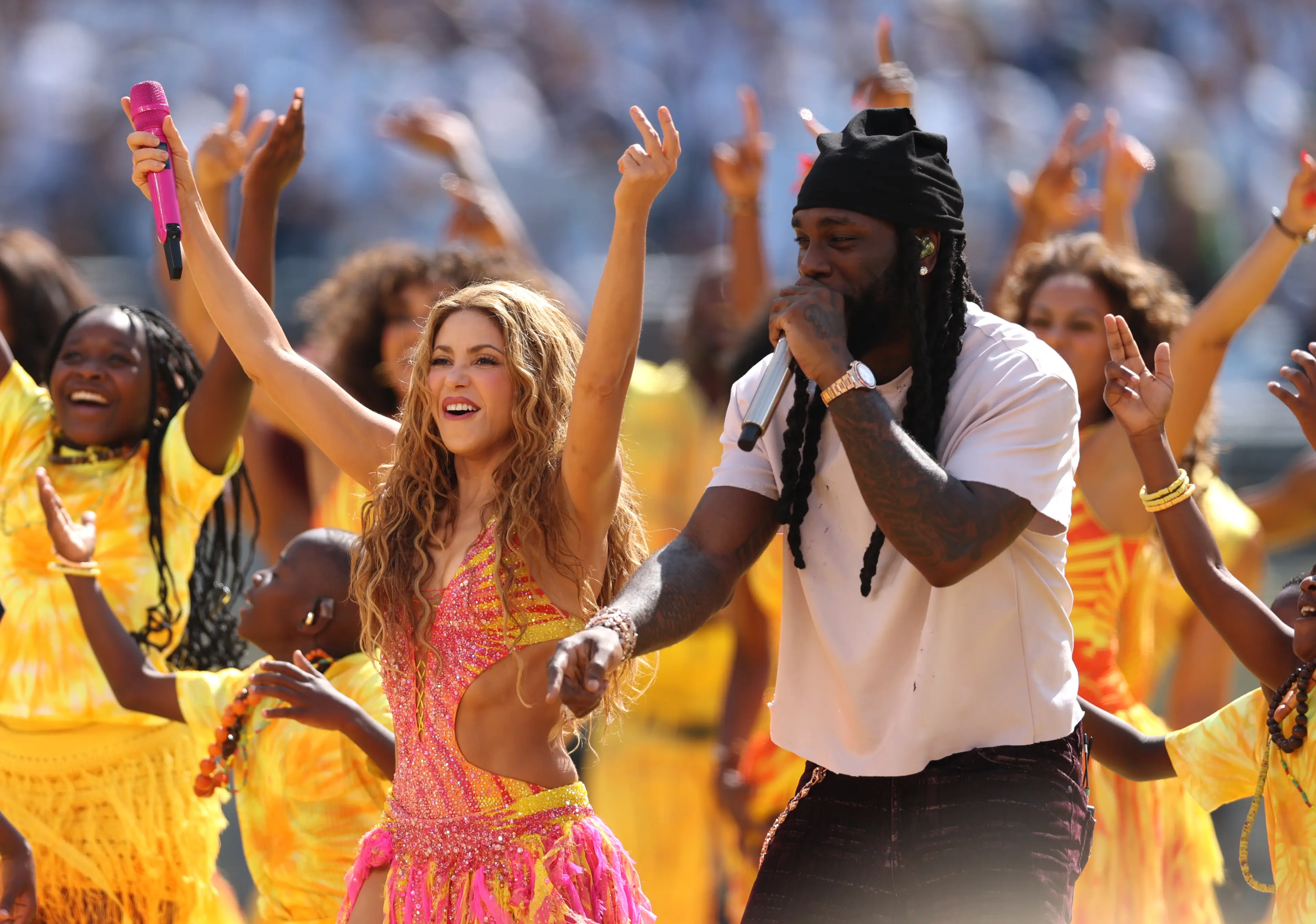 She was joined by Burna Boy to perform their hit 'Dai Dai' (Maddie Meyer - FIFA/FIFA via Getty Images)