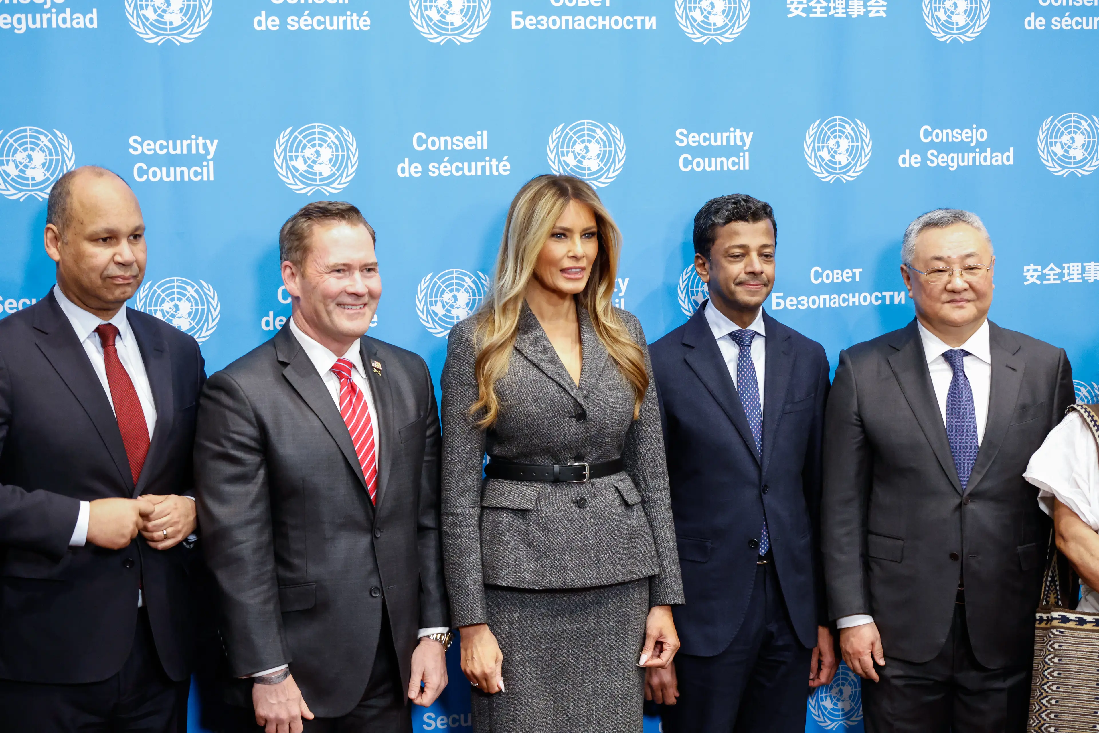 Melania's position at the meeting sparked widespread backlash (Kena Betancur/Getty Images)