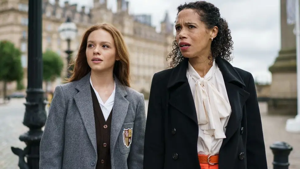 Vinette Robinson and Sadie Soverall in The Gathering. (Channel 4)