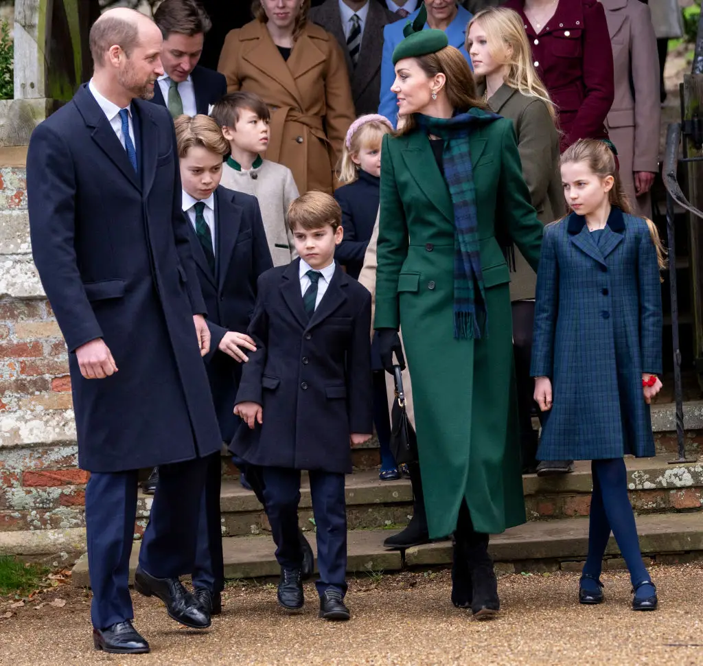 Kate Middleton and Prince William with Prince George, Princess Charlotte and Prince Louis (Mark Cuthbert/UK Press via Getty Images)