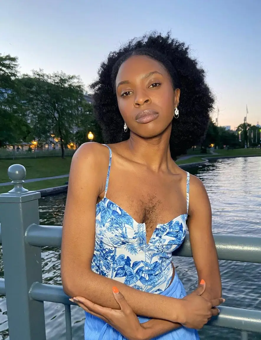 Esther Calixte-Bea opted to let her body hair grow out after ‘challenging herself’ to take part in the Maipoils body hair movement in Montreal in 2020.