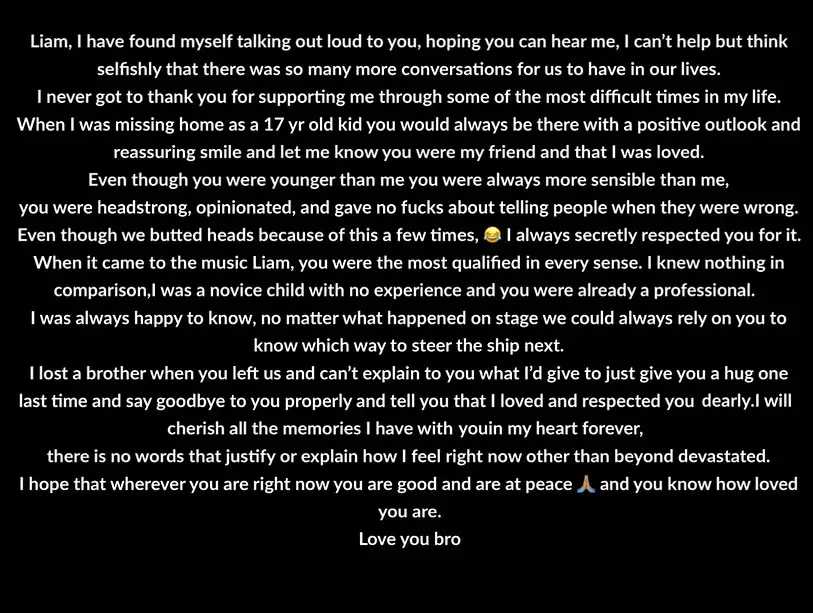 Malik shared a heartfelt statement to Instagram (Instagram/@zayn)