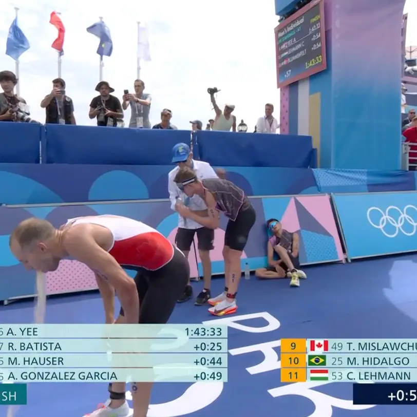 Tyler Mislawchuk threw up live on air. (BBC)