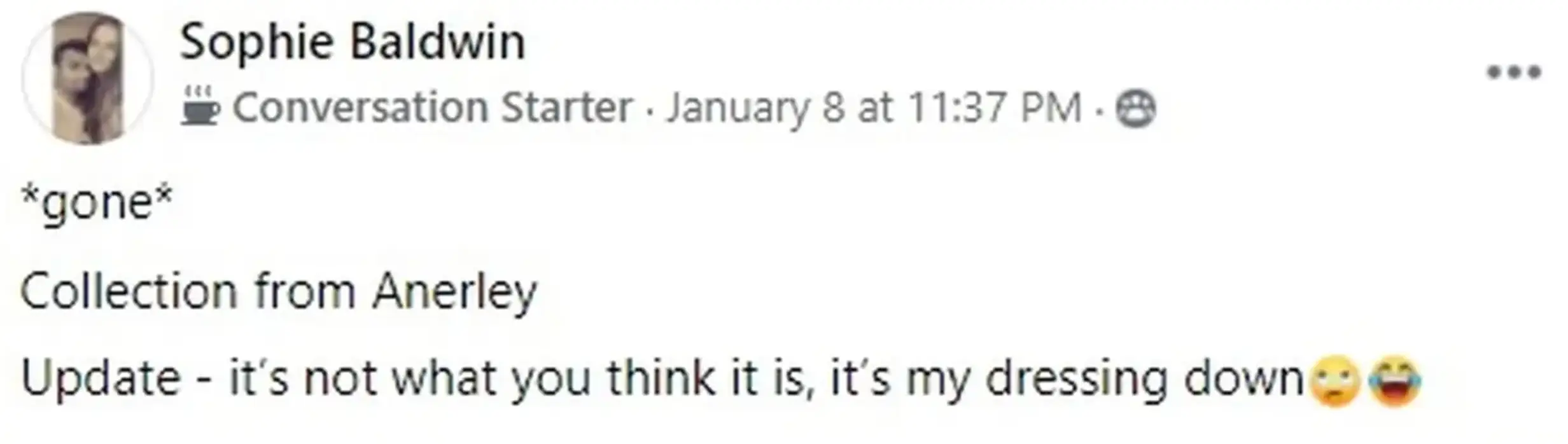 Sophie found the funny side.