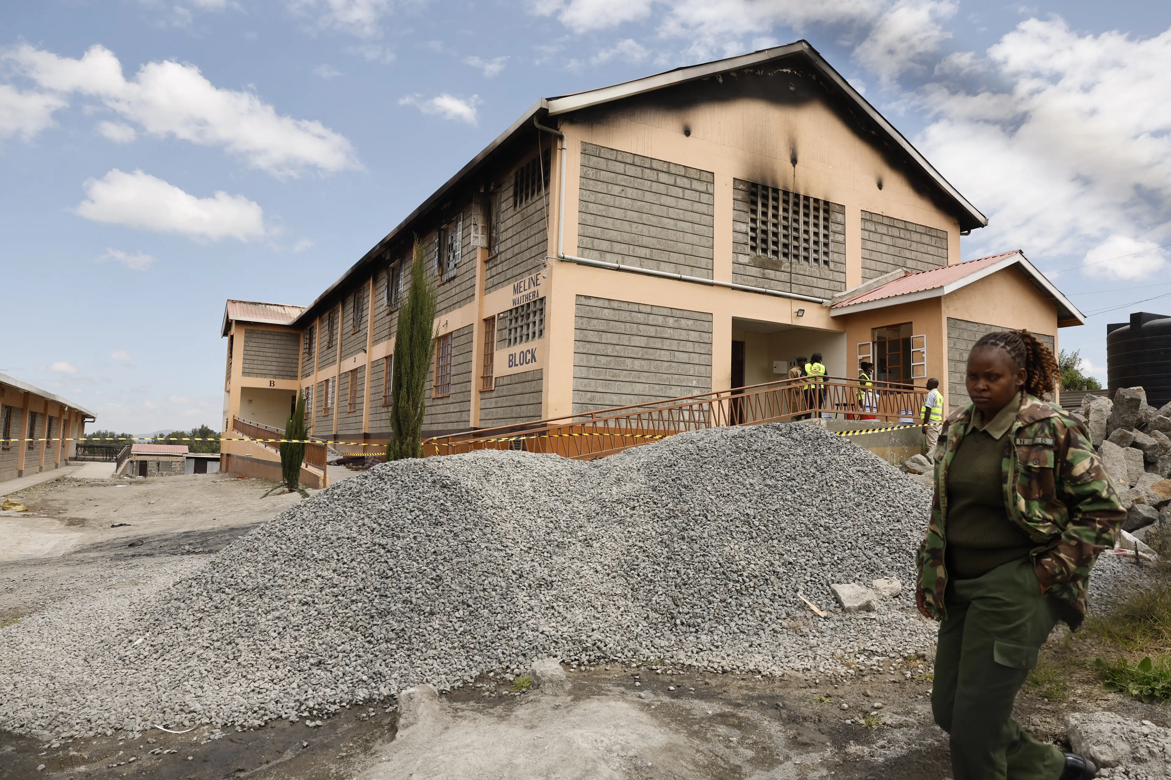 The fire broke out at night, in a dormitory holding some 220 students (SIMON MAINA / AFP via Getty Images)