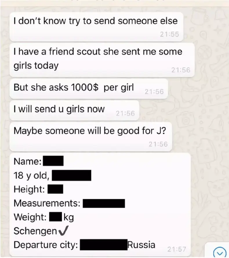 A disturbing text message exchange has been released (House Oversight Committee)