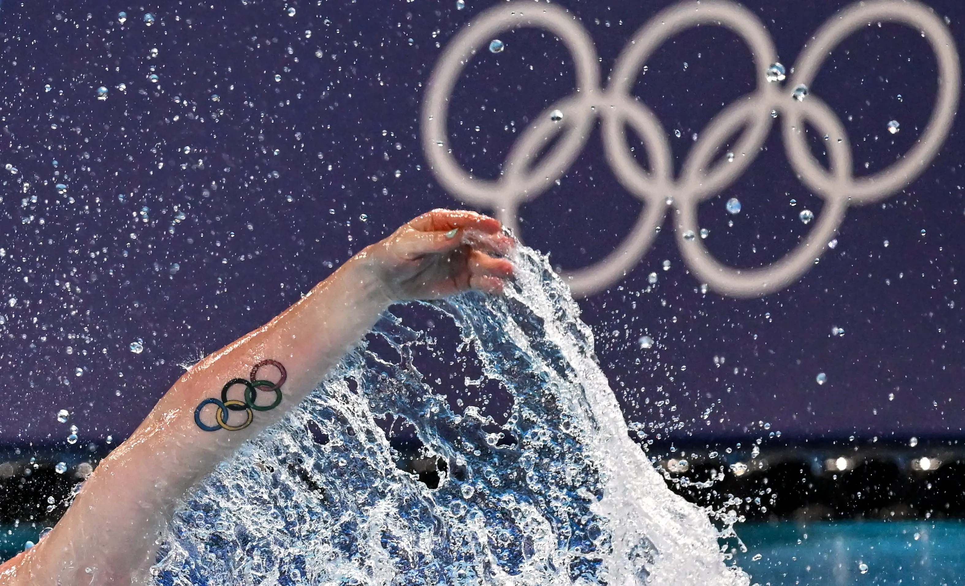 She chose her Olympic rings to go on her arm. (Stephen McCarthy/Sportsfile via Getty Images)