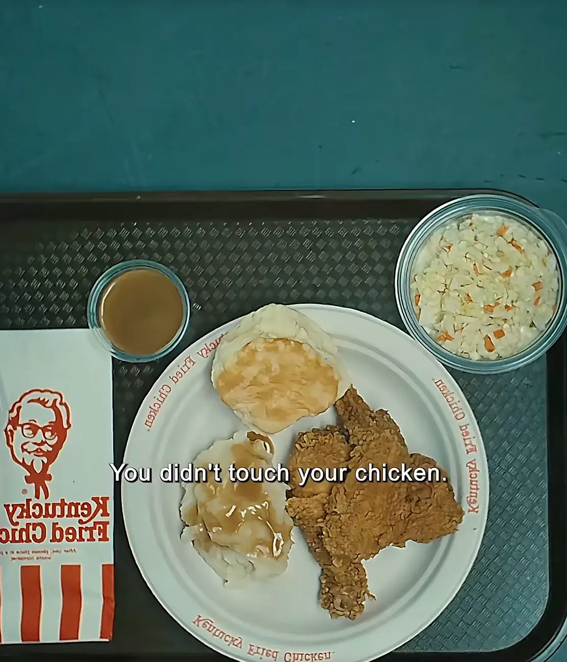 In Monster, Wuornos is presented with a tray of KFC (Netflix)