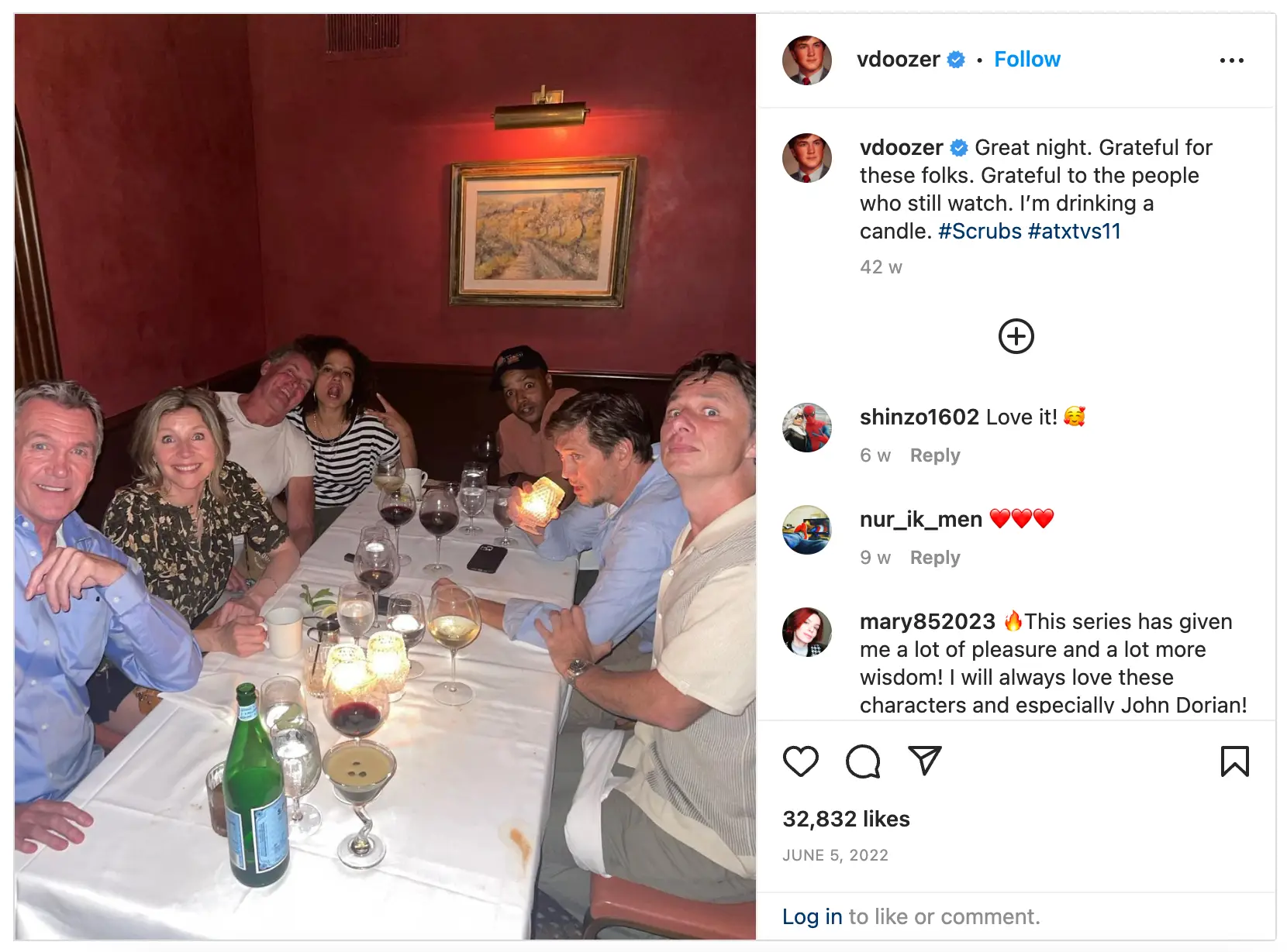 Bill Lawrence teased fans with a snapshot from a Scrubs reunion in June 2022