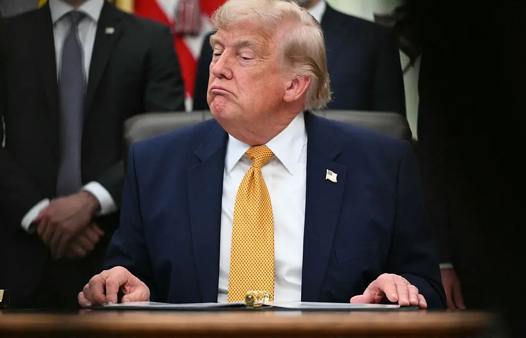US President Donald Trump appears to be donning a 'mullet' (MANDEL NGAN / Contributor / Getty Images)