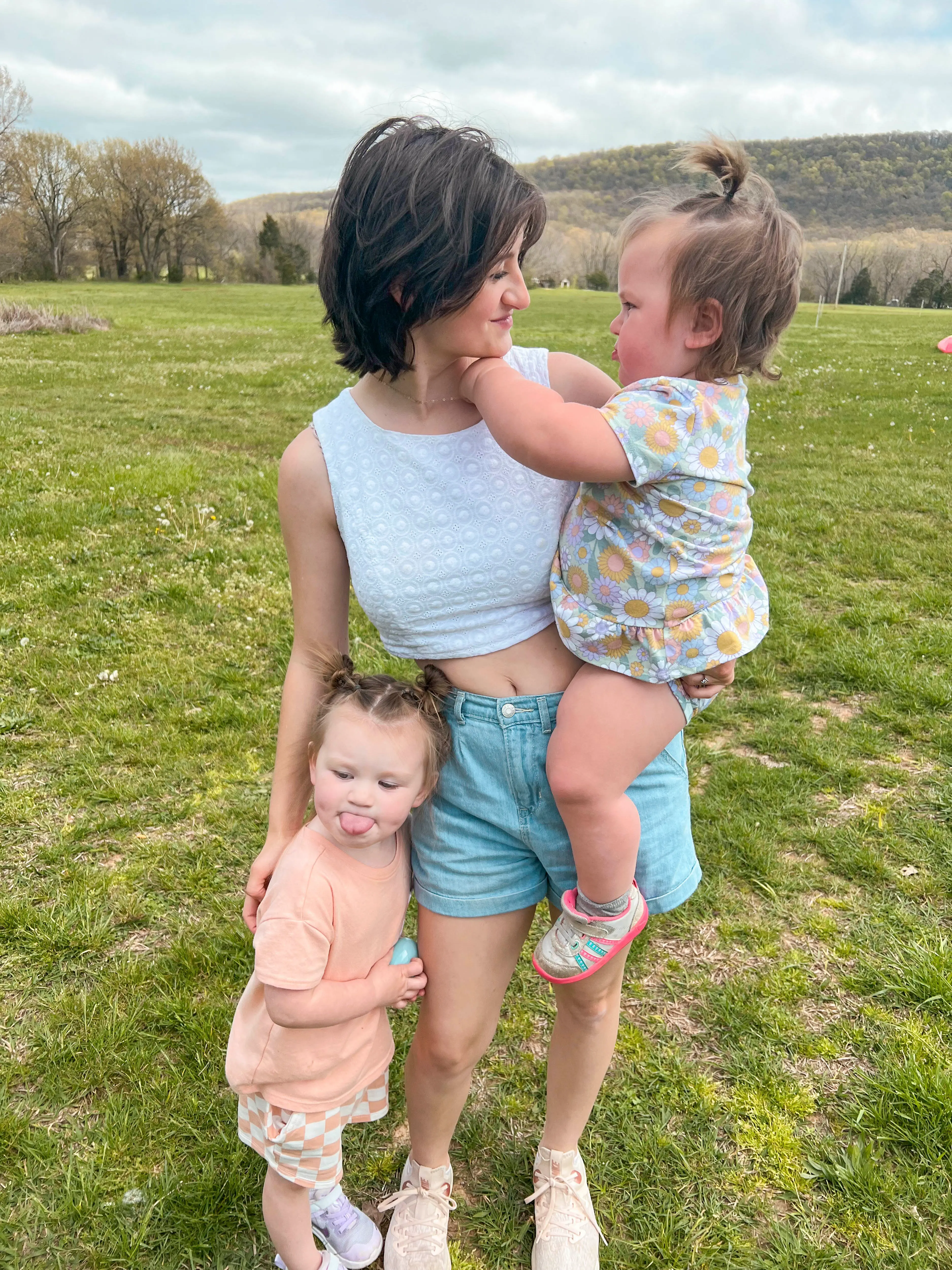 Eighteen-month-old Magnolia already towers over her three-year-old sister.