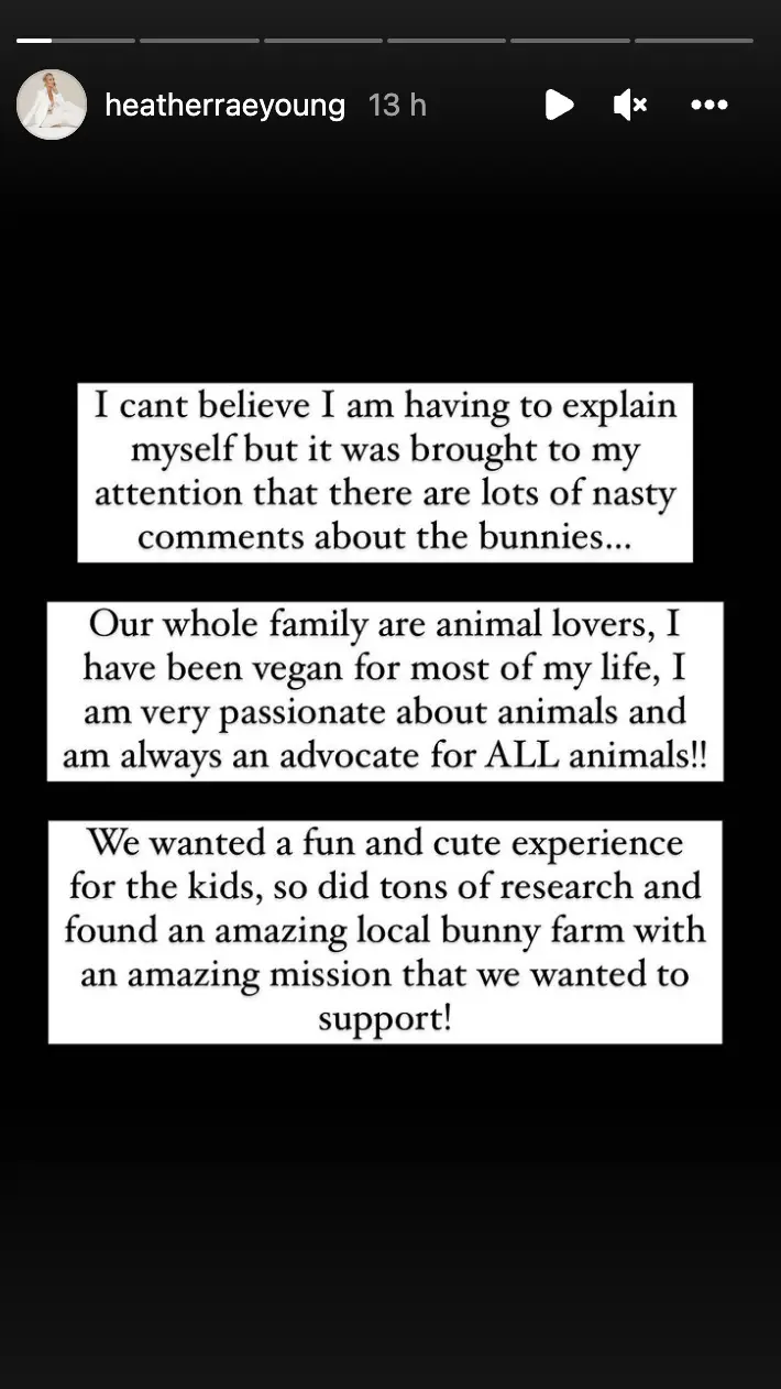 The star posted to Instagram to defend herself (