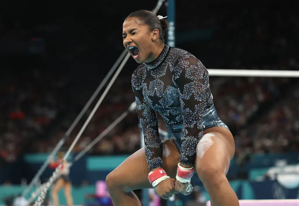 Jordan Chiles performed her gymnastics routine but lost out on a place in the final. (Jamie Squire/Getty Images)