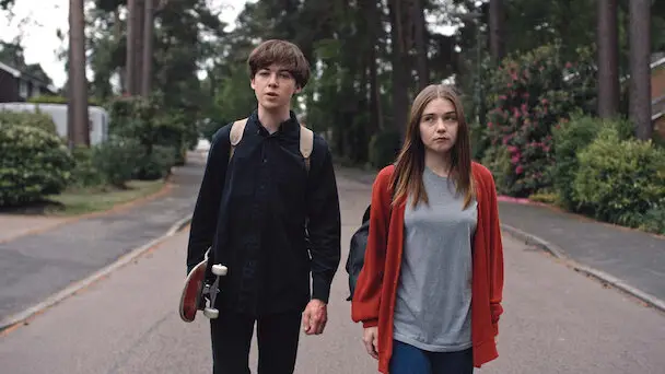 Jessica Barden and Alex Lawther co-star. (Channel 4)