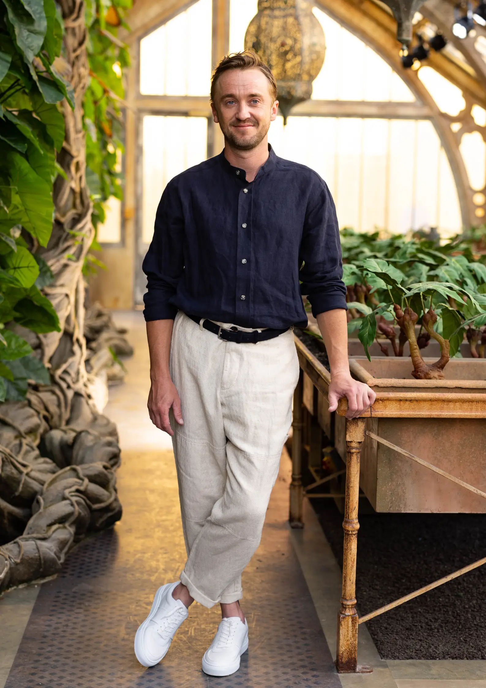 Tom Felton unveils Professor Sprout’s greenhouse, part of the new Mandrakes and Magical Creatures feature opening at Warner Bros. Studio Tour London 1st July.