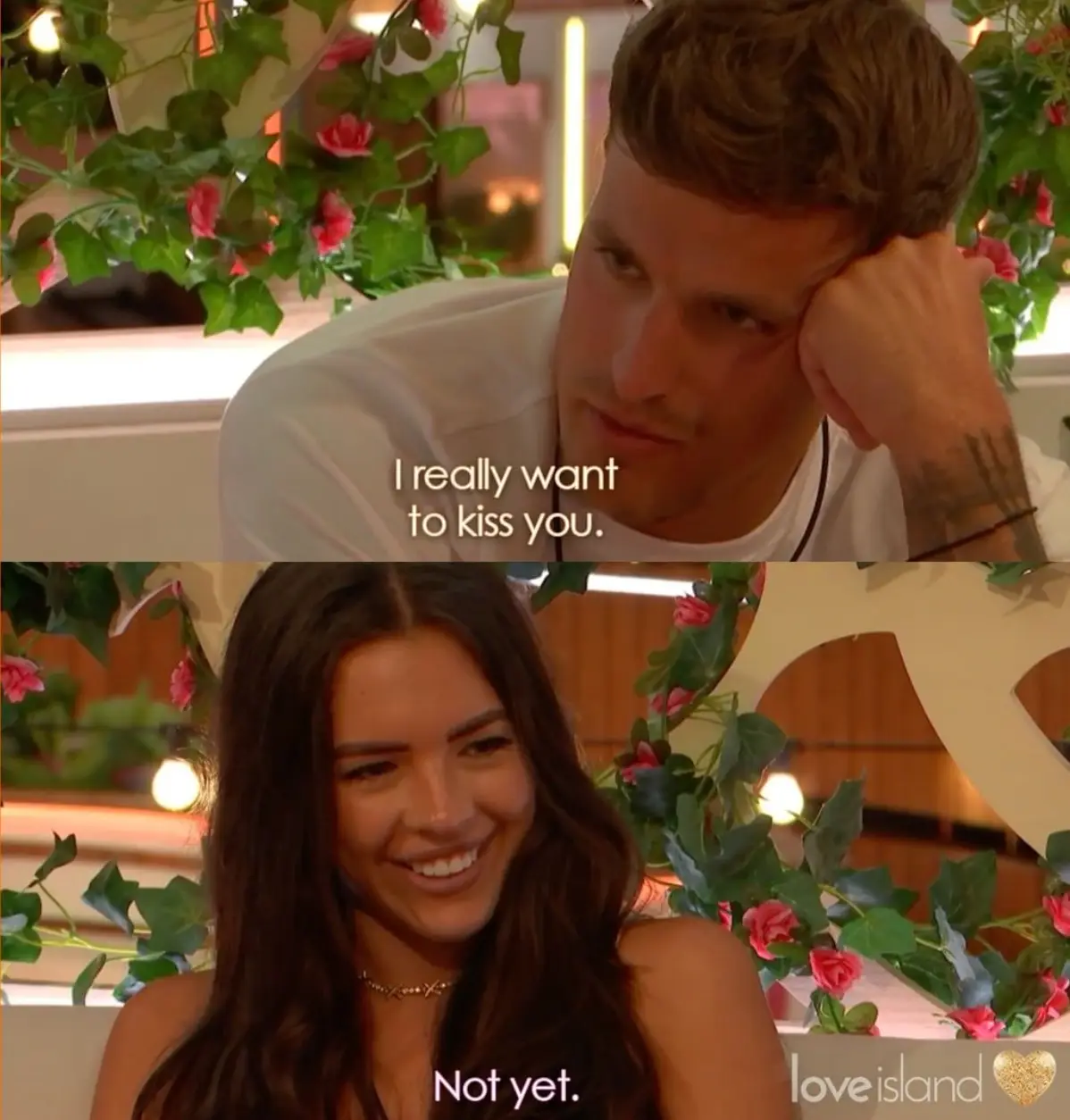 Luca and Amber talking.