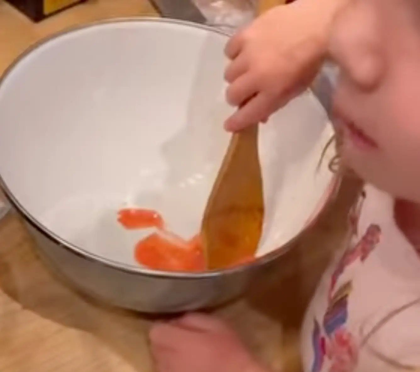 The five-year-old could be seen making fruit spread in the sweet montage video (Instagram/@meghan)