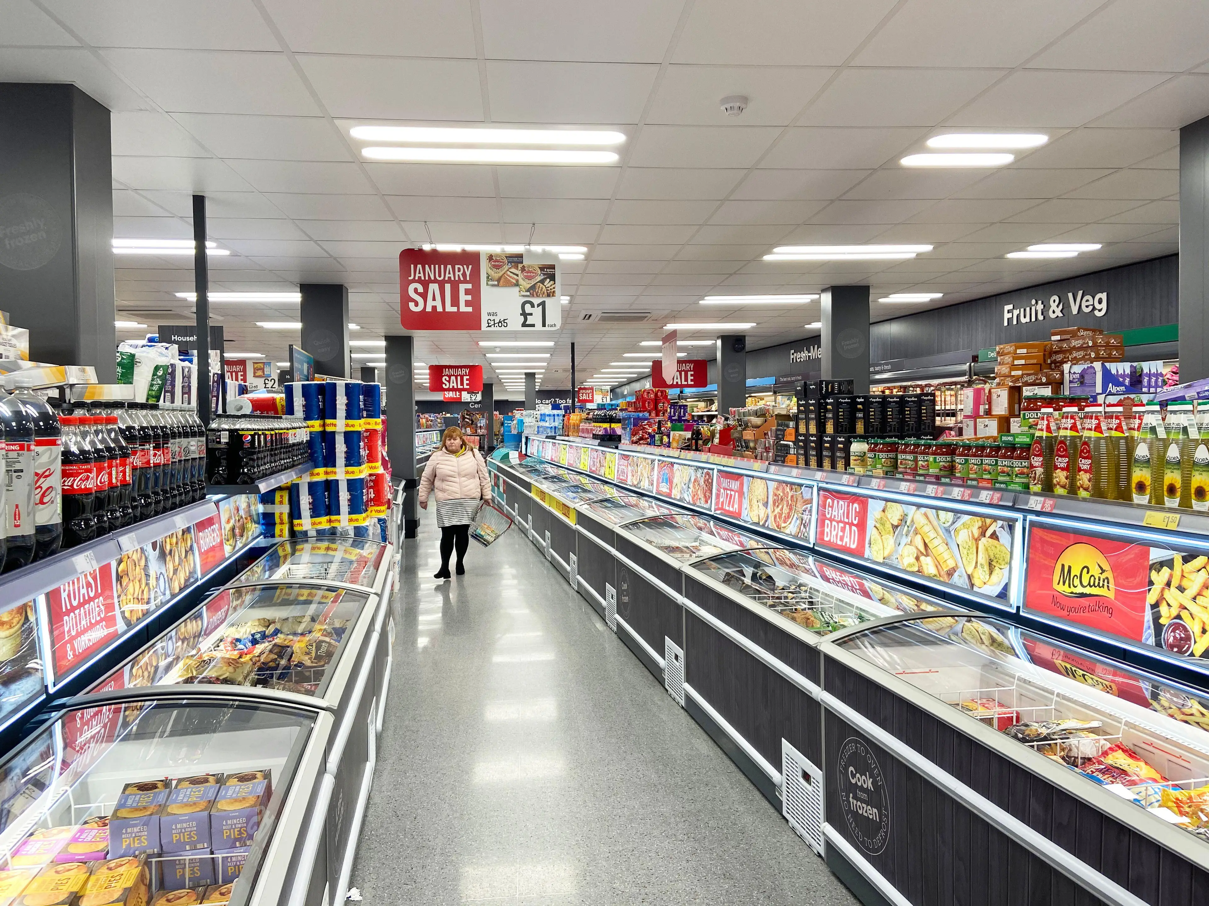 A woman shopping in Iceland.