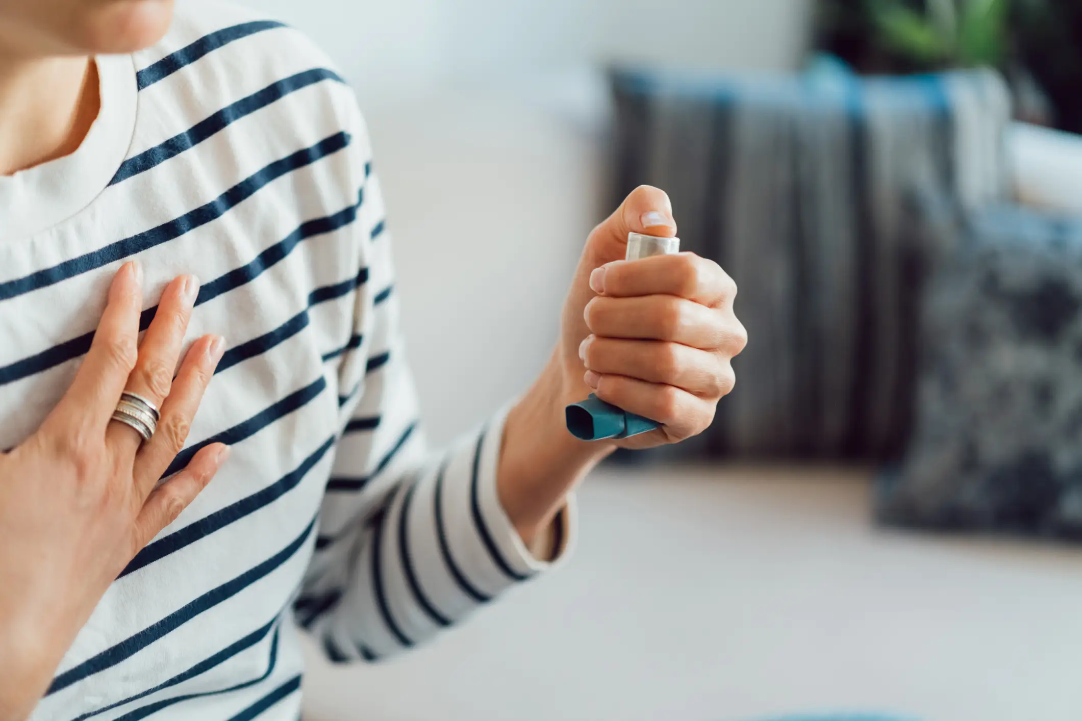 The problem with the blue inhaler, doctors say, is that it 'masks the problem without fixing it' (Getty Stock Images)