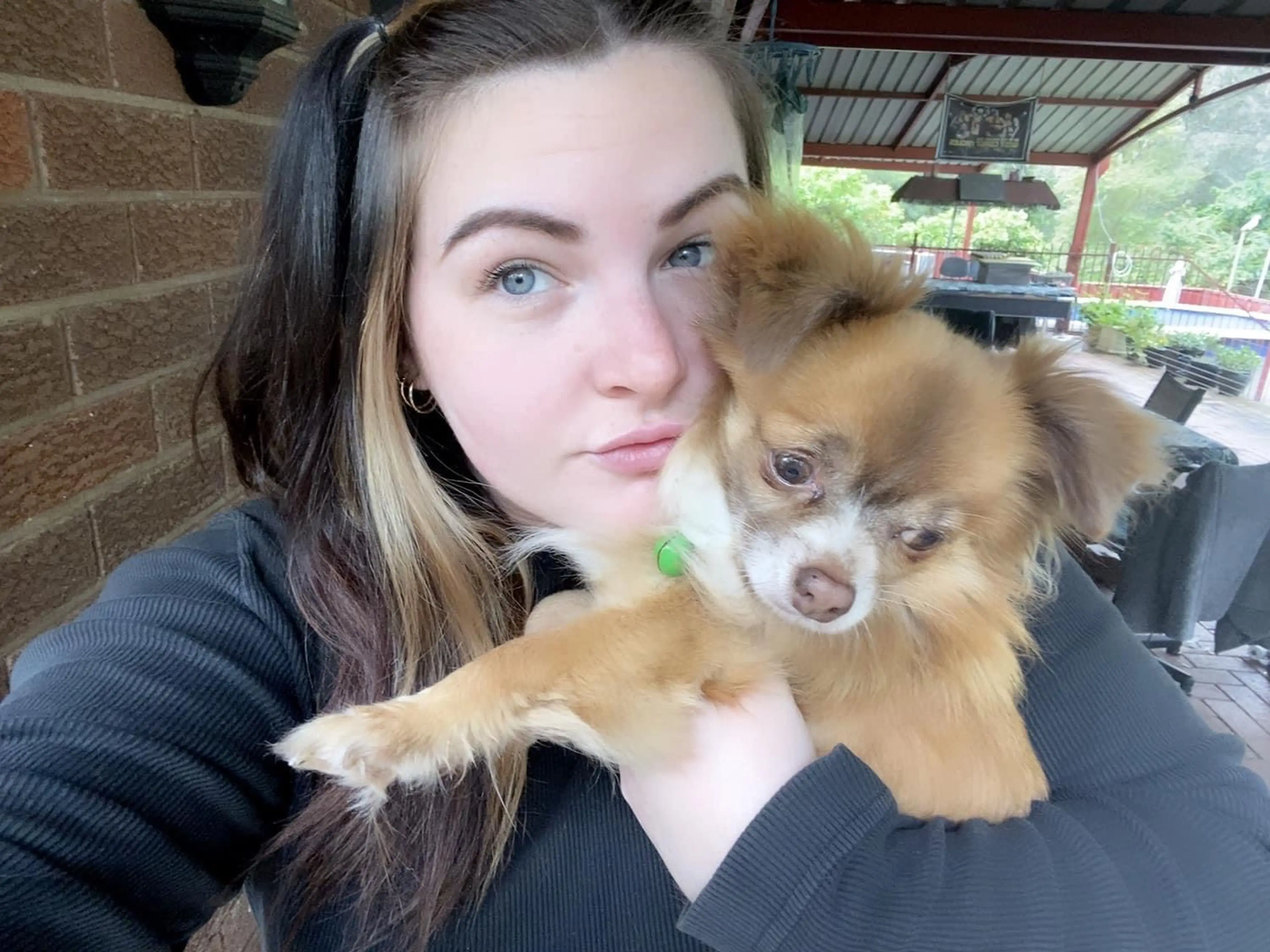 Malaynee with dog, Hector