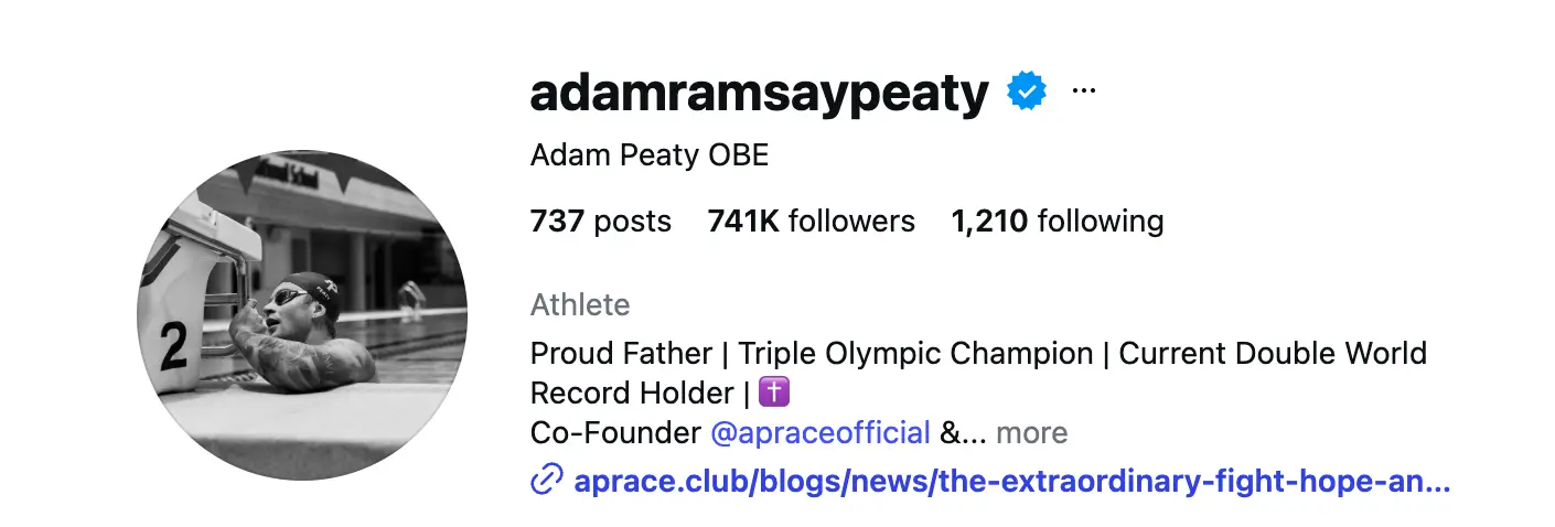 Adam has changed his Instagram handle to include Holly's surname too (Instagram/@adamramsaypeaty)