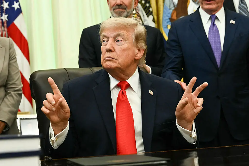 Trump speaks before signing a proclamation in the Oval Office of the White House (Kent NISHIMURA / AFP via Getty Images)
