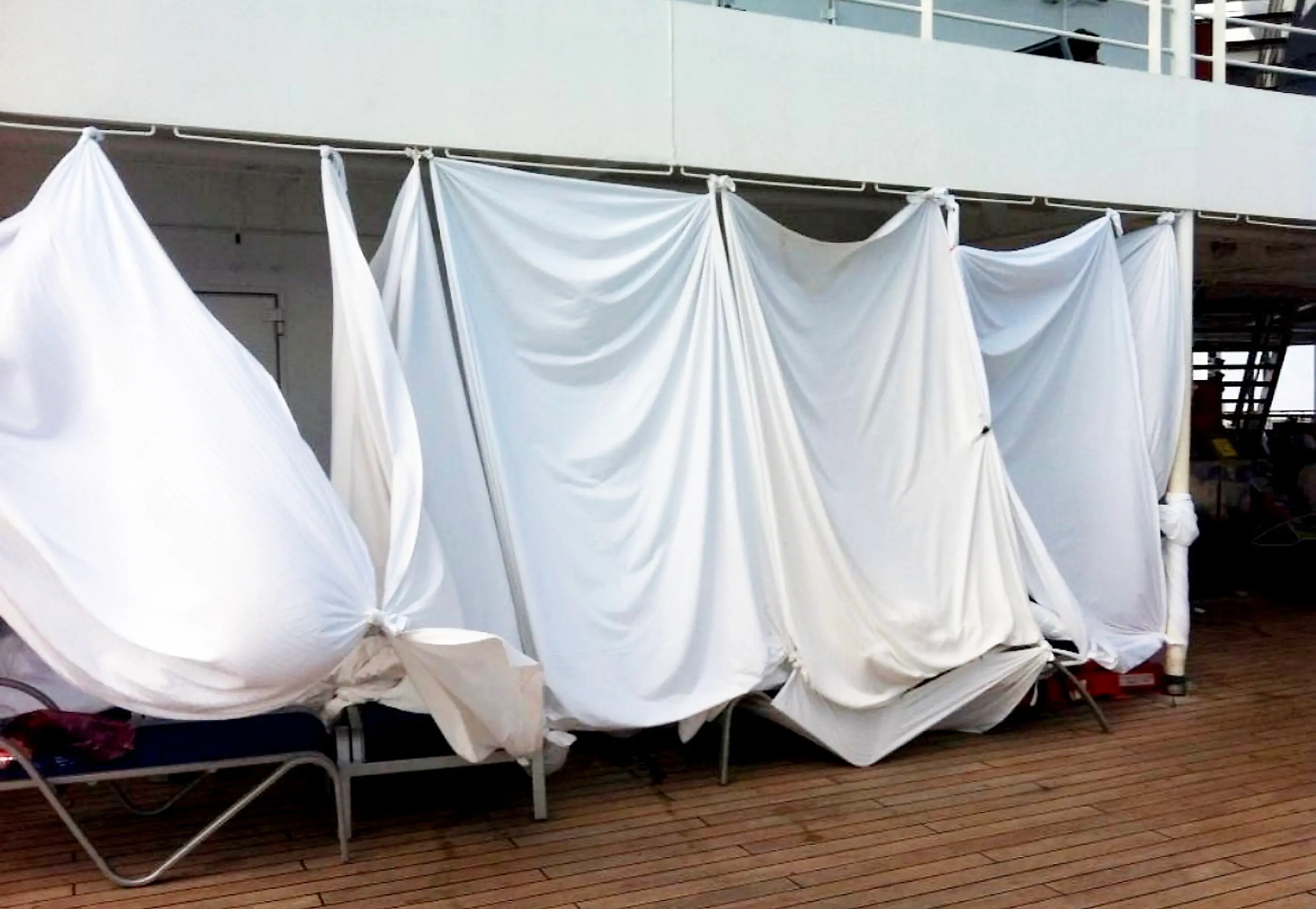 Passengers were forced to camp on the top deck (SWNS)