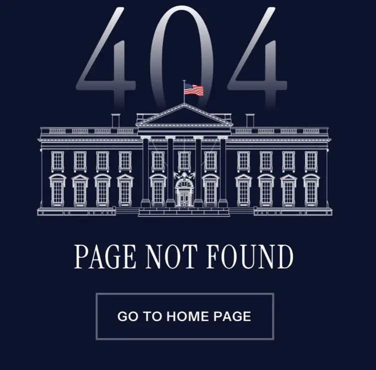 The accessibility page appears to be missing (www.whitehouse.gov)