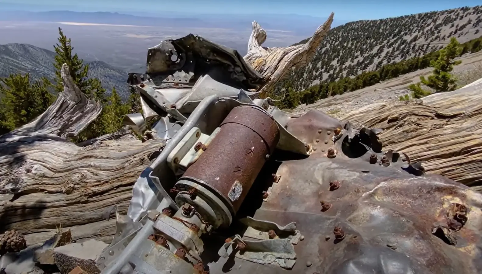 The plane was found in pieces on the mountainside.