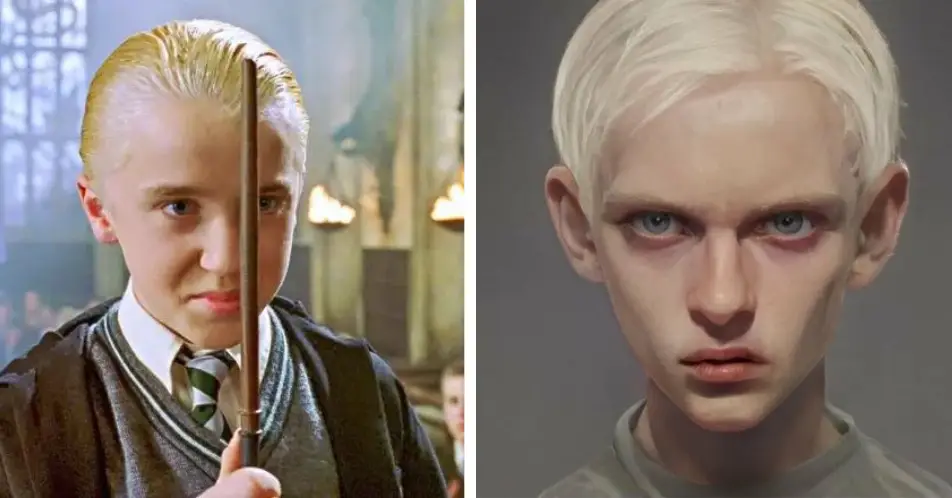 Tom Felton as Draco Mallfoy and Msbananaanna's version. (