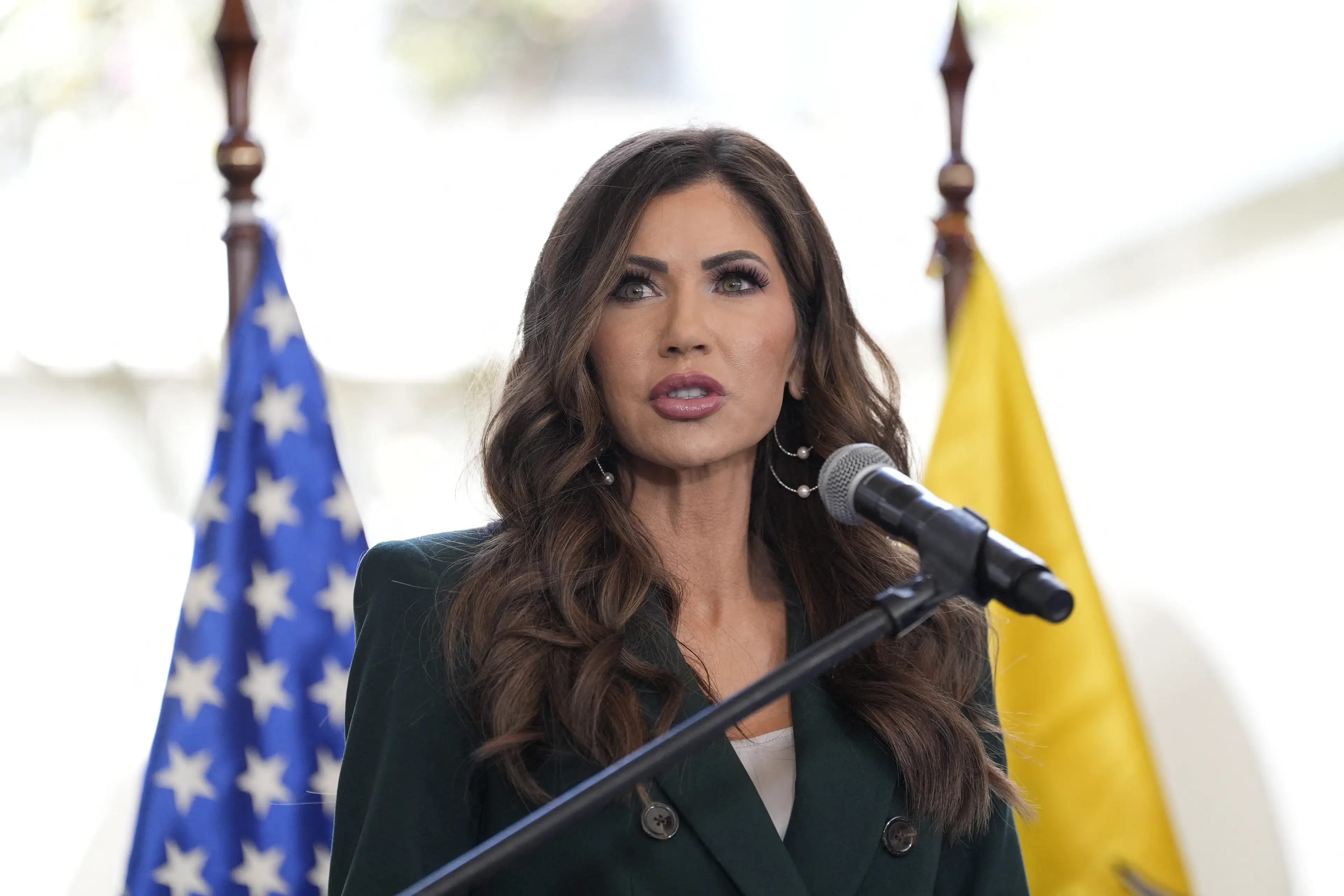 Noem slammed Bryan in a podcast appearance (ALEX BRANDON/POOL/AFP via Getty Images)