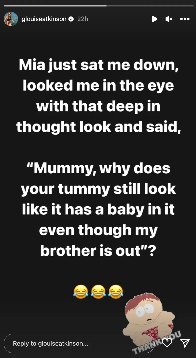 Gemma Atkinson's daughter had a very specific question about her baby bump.