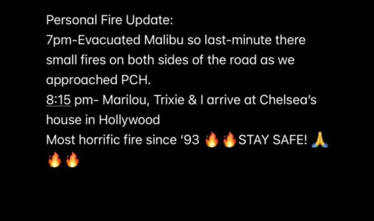 Star Wars actor Mark Hamill was forced to evacuate his Los Angeles neighbourhood (Instagram/markhamill)