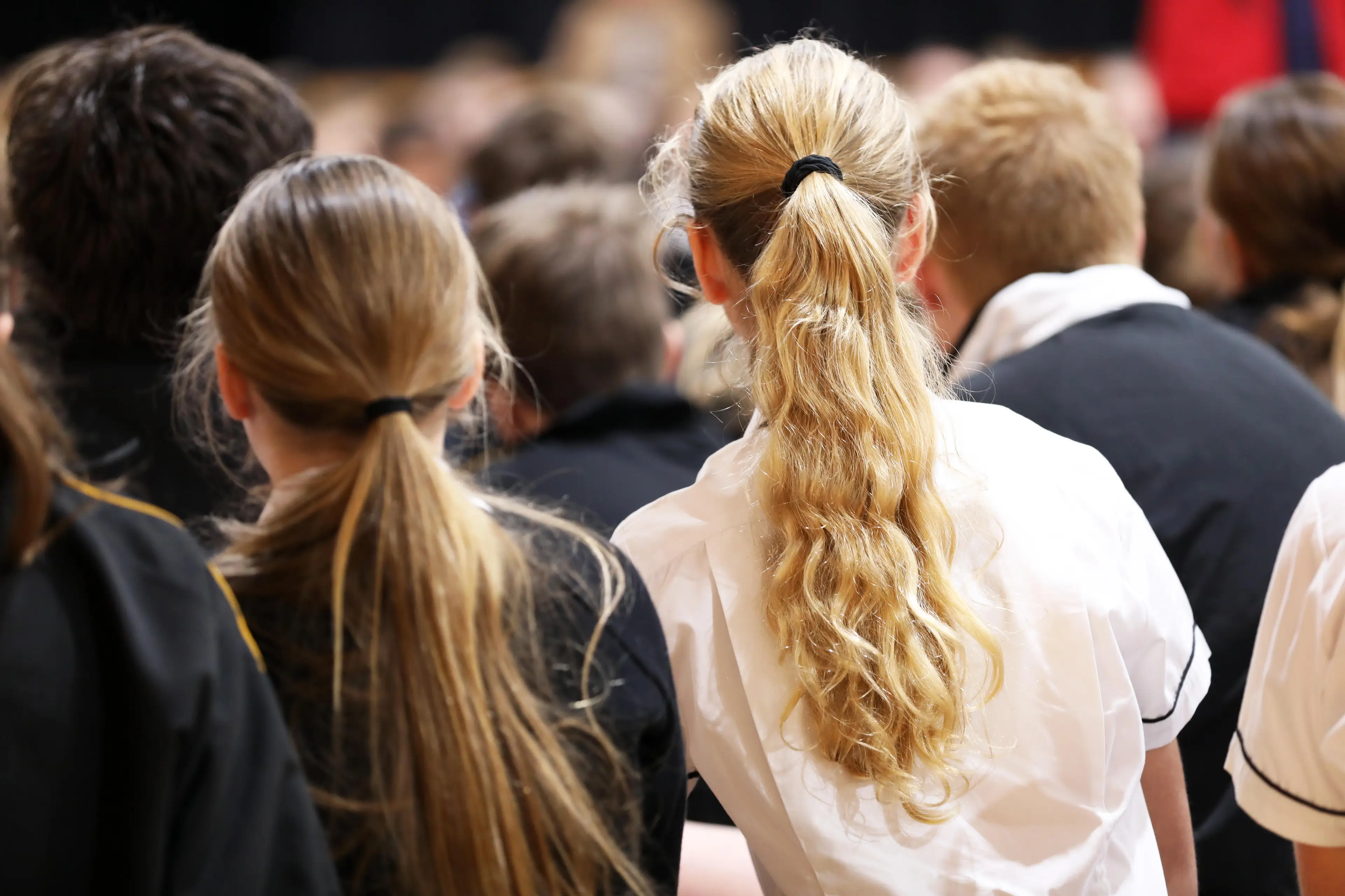 School children in an assembly.