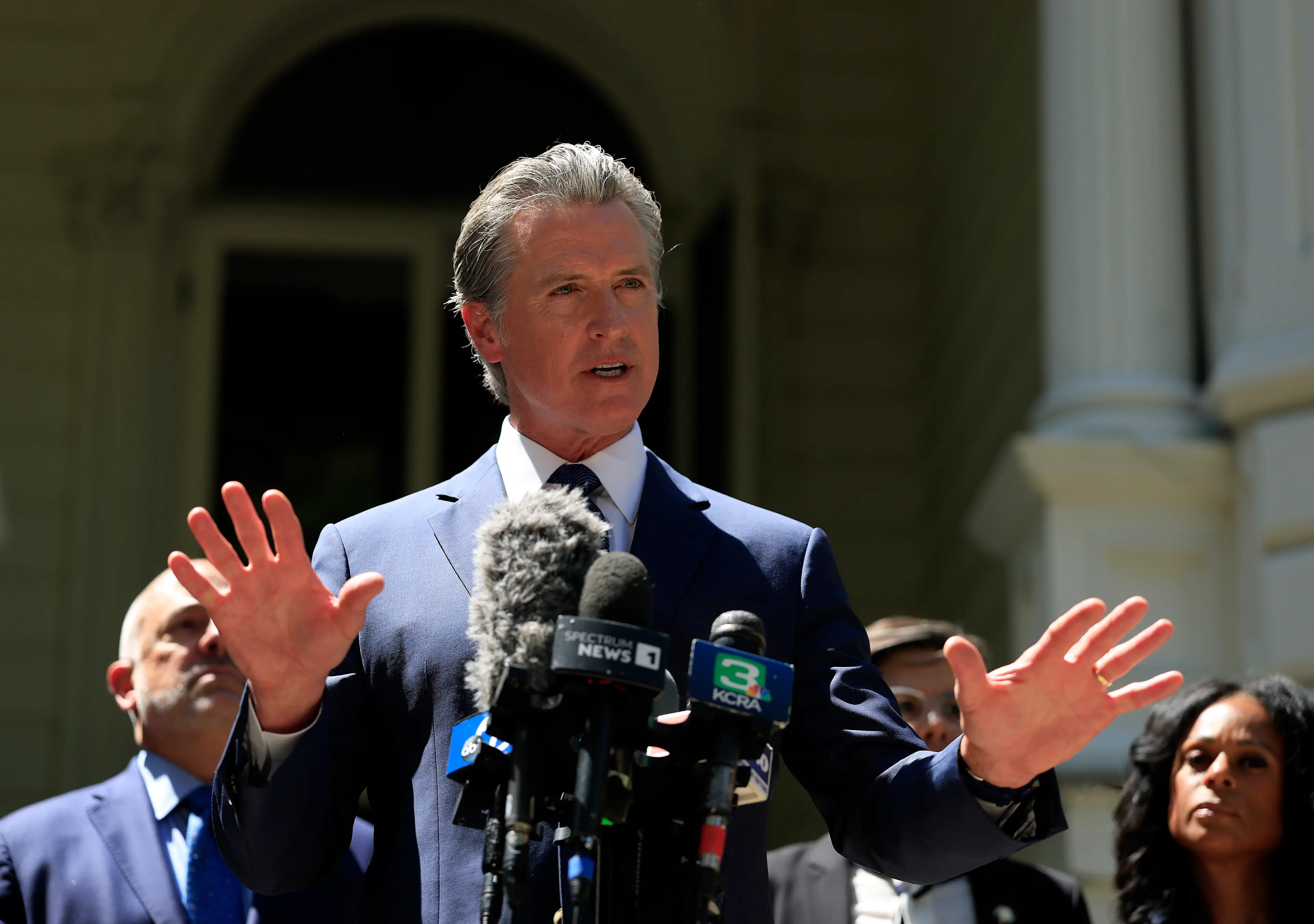 Newsom has issued several threats to Trump (Justin Sullivan/Getty Images)